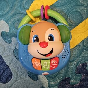 Interactive Blue and Green Puppy Toy